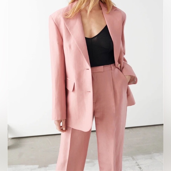 & Other Stories Pink Linen Blend Suit - Picture 2 of 13